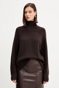MICHAEL Michael Kors sweter wełniany damski kolor brązowy ciepły z golfem MF561CGF2G