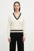 Fred Perry sweter damski kolor beżowy lekki K1102