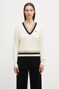 Fred Perry sweter damski kolor beżowy lekki K1102