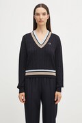 Fred Perry sweter damski kolor granatowy lekki K1102