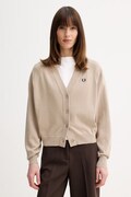 Fred Perry kardigan bawełniany damski kolor beżowy lekki K1120