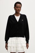 Fred Perry kardigan bawełniany damski kolor czarny lekki K1120