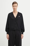 Fred Perry cardigan in cotone donna colore nero K1120