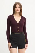 Pulover z dodatkom volne Elisabetta Franchi bordo barva, MK33S57E2
