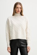 Elisabetta Franchi sweter wełniany damski kolor beżowy z golfem MK55T57E2