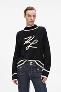 Karl Lagerfeld pulover de lână culoarea negru, cu turtleneck, A4W18051