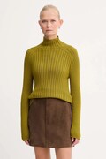 Marc O'Polo sweter bawełniany damski kolor zielony z półgolfem 509605960173