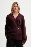 ISABELLE BLANCHE kardigan z dodatkiem wełny damski kolor bordowy IS25FW-M152-F007