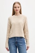 Guess Jeans sweter z dodatkiem wełny damski kolor beżowy lekki W5BR09 Z0561