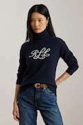 Lauren Ralph Lauren sweter kaszmirowy damski kolor granatowy z golfem 200P03372