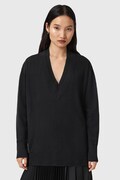 AllSaints sweter z dodatkiem wełny BERN damski kolor czarny lekki W050KD