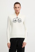 BOGNER Fire+Ice sweter z dodatkiem wełny AZRA damski kolor beżowy lekki z półgolfem 84538499