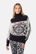 Kari Traa sweter z dodatkiem wełny SAGA damski kolor czarny z golfem 623841