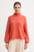 Sveter United Colors of Benetton oranžová farba, ľahký, s rolákom, 11CZD204F
