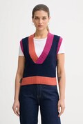 United Colors of Benetton kamizelka z dodatkiem wełny damski kolor granatowy 16YCE403M