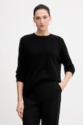 Sisley sweter z dodatkiem wełny damski kolor czarny lekki 18AYM103K