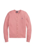 Πλεκτή ζακέτα Polo Ralph Lauren χρώμα: ροζ, 313543047078