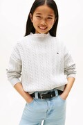 Dětský bavlněný svetr Tommy Hilfiger šedá barva, KG0KG08547