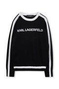 Karl Lagerfeld sweter z domieszką kaszmiru dziecięcy kolor czarny lekki Z30936