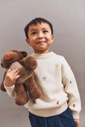 Liewood sweter z dodatkiem wełny dziecięcy Orlane Embroidery Knit Jumper kolor beżowy LW20077