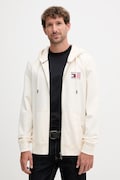 Tommy Hilfiger bluza bawełniana męska kolor beżowy z kapturem gładka MW0MW39691