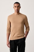 Tommy Hilfiger πουλόβερ ανδρικό βαμβακερό μπεζ MW0MW39999