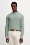 Pamučni pulover BOSS za muškarce, boja: zelena, lagane, 50545283