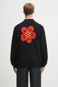 Кардиган з домішкою вовни Kenzo колір чорний FF65CA7443LA