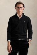Vlnený sveter Polo Ralph Lauren čierna farba, s polorolákom, 710876756