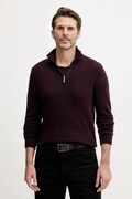 Colmar sweter z wełną męski kolor brązowy z półgolfem 4472.5YR