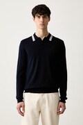 Trussardi sweter męski z wiskozą granatowy M0198000021N