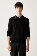Trussardi sweter męski z wiskozą czarny M0198000021N