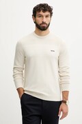 BOSS Green sweter z dodatkiem wełny męski kolor beżowy lekki 50547507