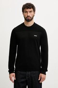 BOSS Green sweter z dodatkiem wełny męski kolor czarny lekki 50547507