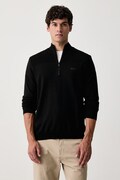 BOSS Green sweter męski z wełną KN_Momentum-X QZ czarny 50547898