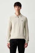 BOSS Green sweter męski bawełniany KN_Ever-X PL beżowy 50551688