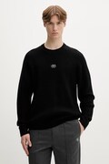 Filling Pieces sveter pánsky s vlnou Knit Sweater Raglan čierny 422575500261