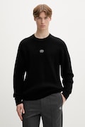 Filling Pieces πουλόβερ ανδρικό με μαλλί Knit Sweater Raglan μαύρο 422575500261