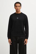 Filling Pieces sweter z dodatkiem wełny Knit Sweater Raglan męski kolor czarny ciepły 422575500261