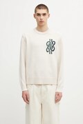 Filling Pieces sweter z dodatkiem wełny Knit Sweater Knot męski kolor beżowy 422575500265