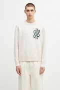 Filling Pieces sweter z dodatkiem wełny Knit Sweater Knot męski kolor beżowy 422575500265