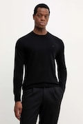 Vlnený sveter Calvin Klein čierna farba, ľahký, LV04LB305G