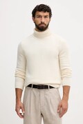 Barbour sweter z wełną męski kolor biały z golferm MKN1658