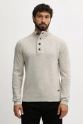 Вовняний светр Barbour колір бежевий півгольф MKN0585