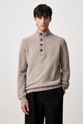 Barbour półgolf męski wełniany beżowy MKN0585