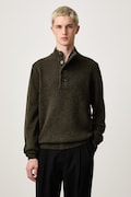 Barbour półgolf męski wełniany zielony MKN0585