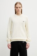 Fred Perry sweter bawełniany kolor beżowy lekki K1309