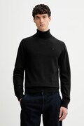 Vlněný svetr G-Star pánský, černá barva, s golfem, D27706.B692