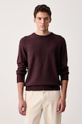 Marc O'Polo sweter męski z dodatkiem wełny bordowy 5000009032