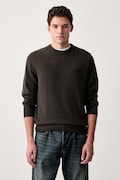 Marc O'Polo sweter męski z dodatkiem wełny brązowy 5000009032